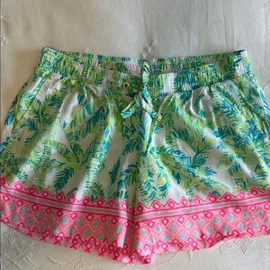Lilly Pulitzer Tropical Print Women’s Shorts in Green & Pink